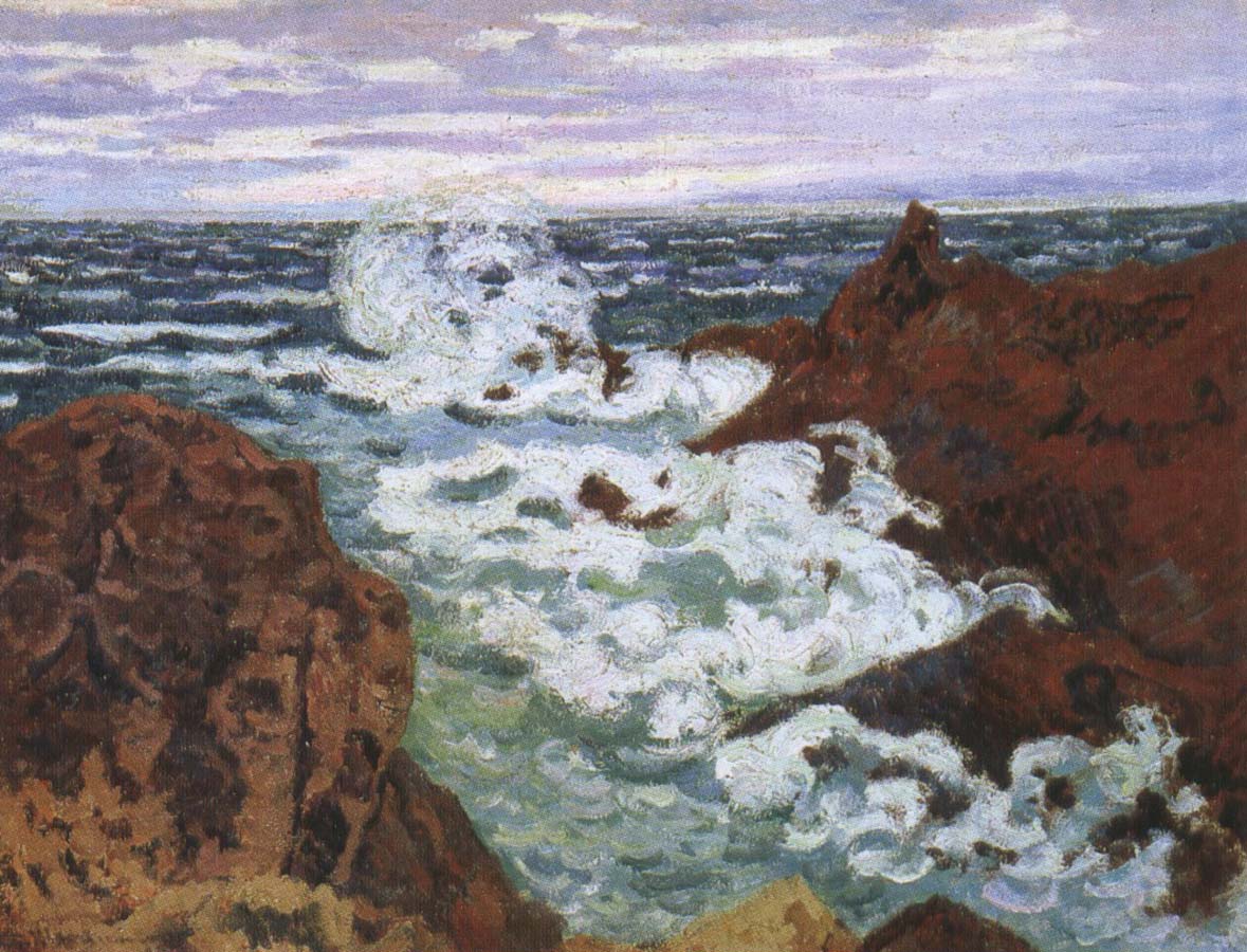 an impressionist seascape storm at agay